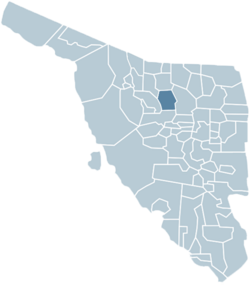 Location of the municipality in Sonora