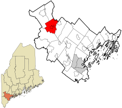 那不勒斯在坎伯兰县的位置（以红色标示）