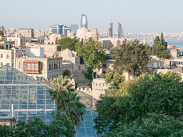 Icherisheher Metro Station and Panoramic View of Old Town