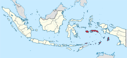 马鲁古省在印度尼西亚的位置