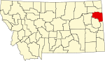 里奇兰县在蒙大拿州的位置