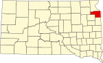 标示出格兰特县位置的地图