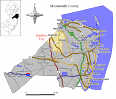 蒙茅斯县马尔伯洛镇区地图