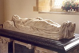 Effigy of Chichester's daughter Anne in the Church of St Peter and St Paul, Exton.