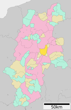 Location of Nagawa in Nagano Prefecture