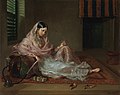 Image 37Muslin is a cotton fabric of plain weave made in a wide range of weights from delicate sheers to coarse sheeting. Early muslin was hand woven of uncommonly delicate handspun yarn, especially in the region around Dhaka, Bengal (now Bangladesh). The picture depicts an 18th-century woman in Dhaka clad in fine Bengali muslin. Photo Credit: Francesco Renaldi
