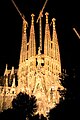 The Sagrada Família by night, Barcelona