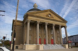 Originally built as the Temple B'nai Jeshurun synagogue in 1905, Shiloh Baptist Church at E.55th and Scovill Avenue is one of several listings in the Central neighborhood on the National Register of Historic Places.