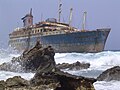 The wreckage of the SS America in 2004