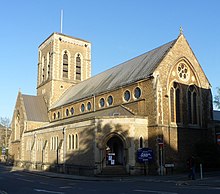Exterior shot of large parish church