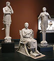 Sculpture group with a man seated in a klismos at the Getty Museum