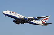 British Airways Boeing 747-400 taking off at Heathrow Airport in October 2007