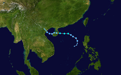 热带风暴贝碧嘉的路径图