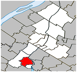 Location within La Vallée-du-Richelieu RCM.