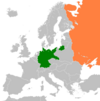 Location map for Germany and the Soviet Union.