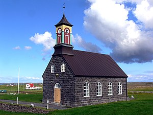 Stonen church in Hvalsnes, Reykjanes.
