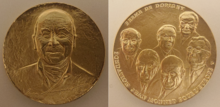 Photograph of the obverse and reverse of the Gold Medal of the Jean Monnet Foundation.