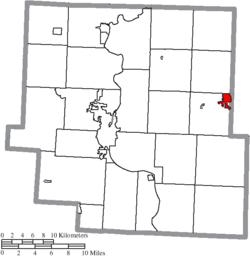 Location of New Concord in Muskingum County