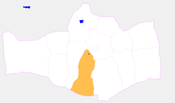 呼尔门县（黄）在南戈壁省的位置
