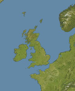 2019年英国货车惨案在Oceans around British Isles的位置