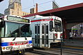 Buses and Trolleys at 69th Street Terminal.