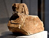 埃及狮身人面像的雕塑模型。晚期，公元前664-332年。来自柏林新博物馆。