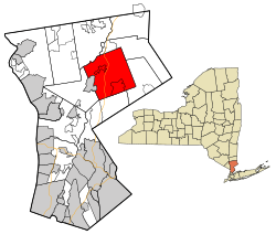 Location of Bedford in Westchester County, New York