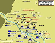 Battle of Piave showing afternoon positions