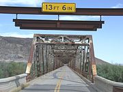 Front view of the historic Gillespie Dam Bridge.