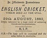 The Death Notice Posted by the The Sporting Times