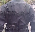 Back view of the modified British sidemount harness.