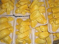 Packed jackfruit sold in a market