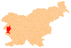 Location of the Urban Municipality of Nova Gorica in Slovenia