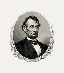 Bureau of Engraving and Printing portrait of Lincoln as president