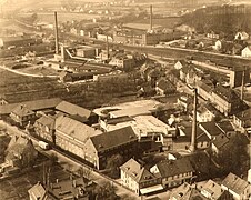 Meller furniture factory (front), Gebr. Kruse (middle), W.Melchersmann (behind the railway embankment) 1956