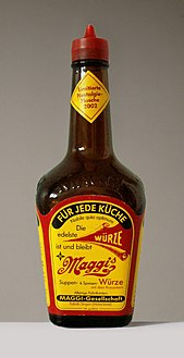 Maggi Seasoning sauce (replica of a historic bottle)