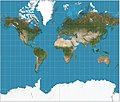 Image 1 Mercator projection Map: Strebe, using Geocart The Mercator projection is a cylindrical map projection presented by the Flemish geographer and cartographer Gerardus Mercator in 1569. Because it represents paths of constant course as straight lines, it long served as the standard map projection for nautical purposes. However, it distorts the size of objects as the latitude increases: thus areas in the mid-latitudes appear significantly larger than their actual size relative to those the equator, and those near the poles are even more exaggerated. Most modern atlases no longer use the Mercator projection for world maps or for areas distant from the equator, preferring other cylindrical projections, or forms of equal-area projection. More selected pictures