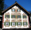 Example of "Lüftlmalerei" decorating homes in Oberammergau