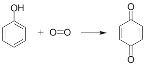 苯酚被氧气氧化为苯醌。