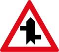 Staggered side-road junctions ahead