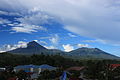 Mt. Soputan (left) and Mt. Manimporok view from Tombatu Village