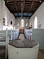 Interior of St Giles Church, Carburton (including baptismal font)