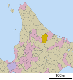 Location of Takinoue in Hokkaido (Okhotsk Subprefecture)