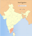 Image 16Distribution of Tamil speakers in South India and Sri Lanka (1981). (from Tamils)