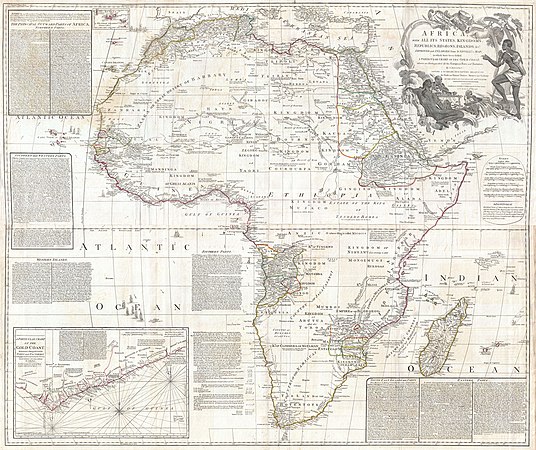 图为约在18世纪时制作的非洲地图。