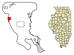 Location of Thebes in Illinois