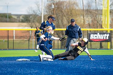 The Aggies softball team in action against Texas A&M–Commerce in 2015