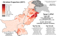 Christian proportion of each Pakistani District of each Pakistani District as of the 2017 Pakistan Census