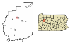 Location of Shippenville in Clarion County, Pennsylvania.