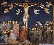 Crucifixion with Five Franciscan Saints in the lower basilica in Assisi (c. 1308–1310)